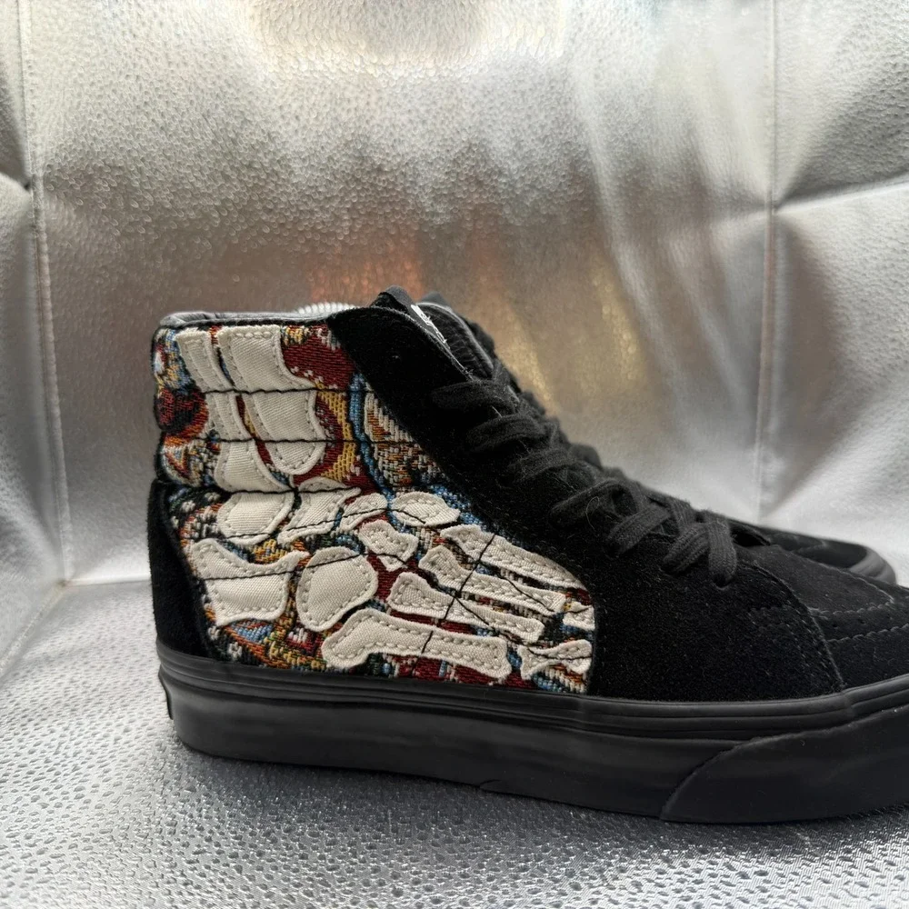 Size M5/W6.5 VANS Sk8-Hi Black White Unisex Comfort Lace Up Athletic‎ Sneakers